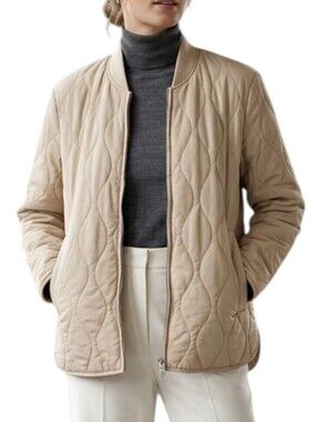 COS Women’s Beige Onion Quilted Bomber Liner Jacket Size M